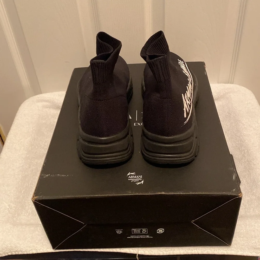 Brand New Armani Exchange Black Knit Sneakers…size 9 - Picture 4 of 10